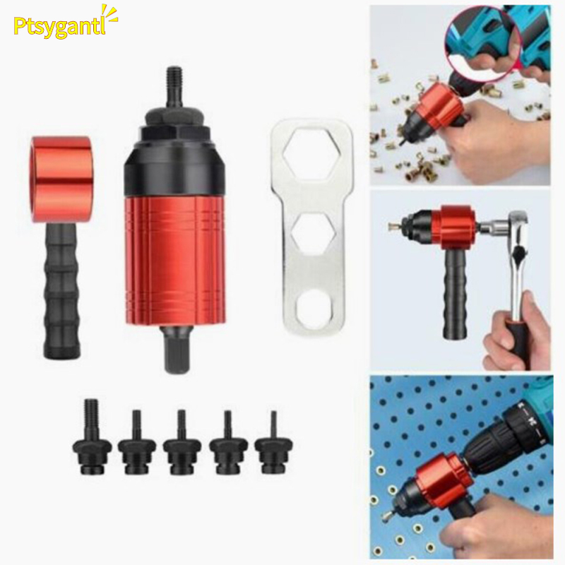 Ptsygantl Lanlan M3-m8 Electric Rivet Gun Rivet Nut Drill Bit Adapter Insert Nut Riveting Tool For Electric Drill/hand Wrench
