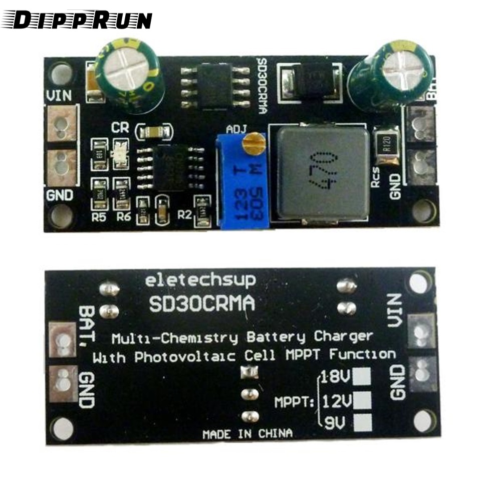 Dipprun sạc năng lượng mặt trời bảng điều khiển MPPT 1A Pin Lipo phí 9V 12V 18V tấm năng lượng mặt trời sạc điều chỉnh mô-đun điều khiển