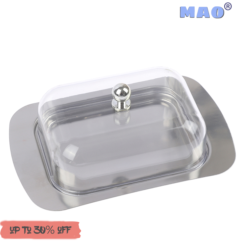 Maoyuanxing Butter Dish Box Container Cheese Bread Storage Tray With See-through Lid