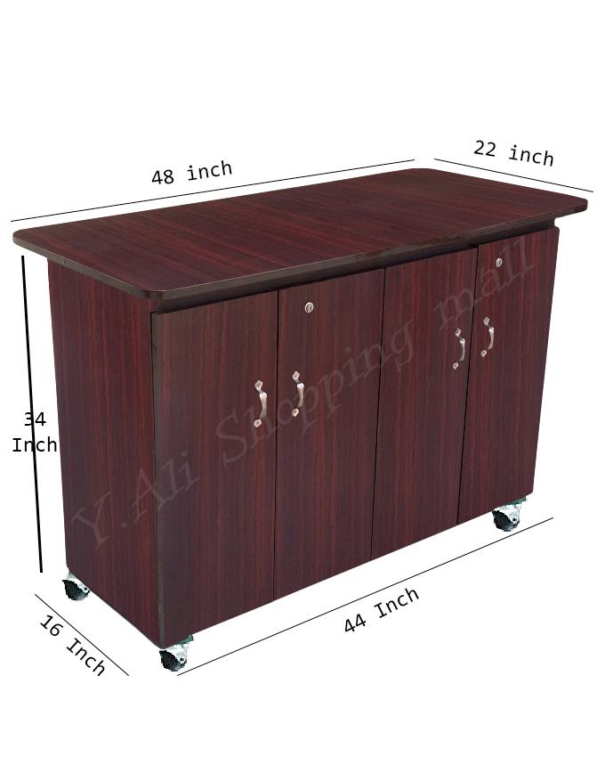 4 Feet Wooden Sheet Four Door Iron stand - Brown Iron board iron table wood wooden Furniture