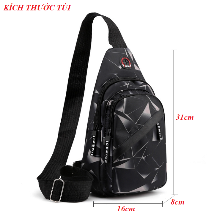 Túi Đeo Chéo Nam Unisex Phong Cách Hàn Quốc