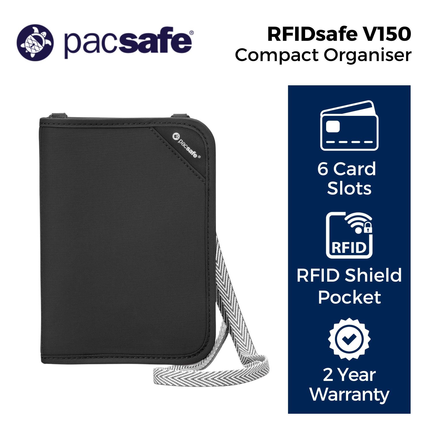 RFIDsafe RFID blocking compact travel organizer