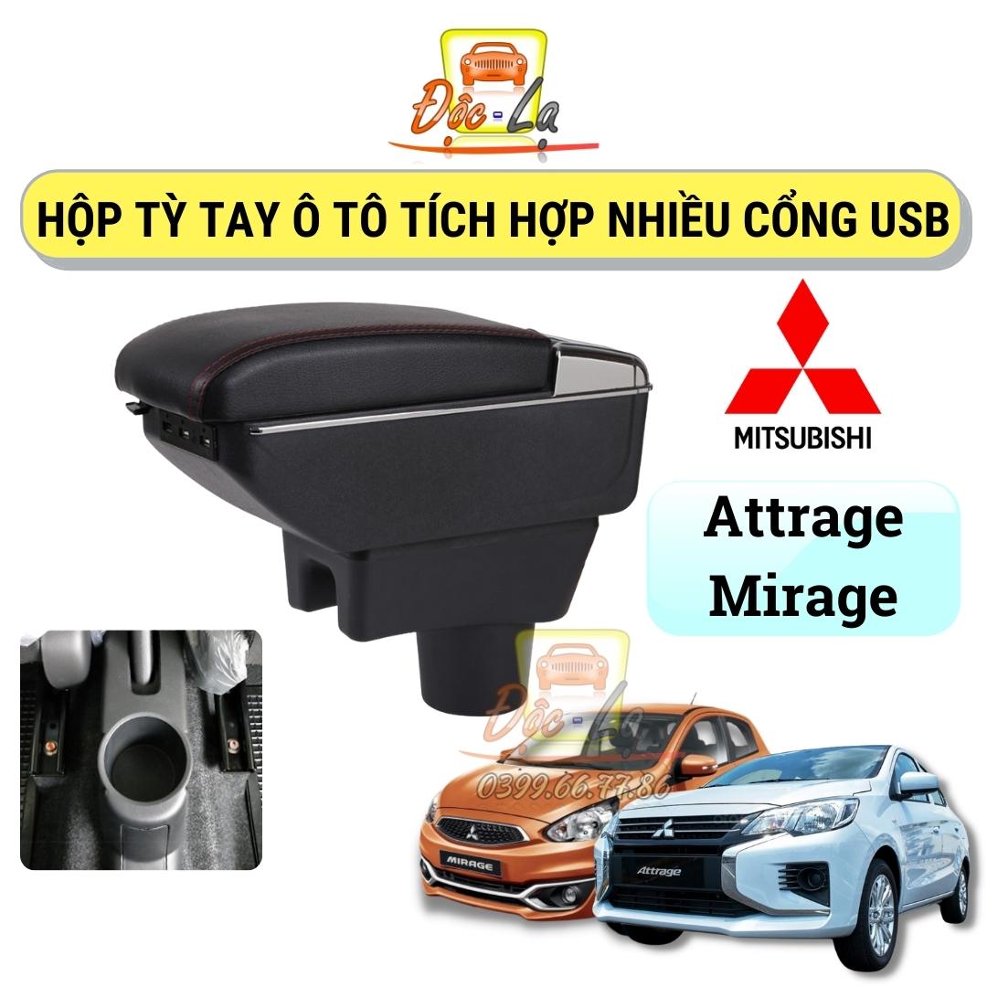 Hộp tỳ tay xe ô tô Mitsubishi Attrage Mirage tích hợp nhiều cổng usb tiện dụng