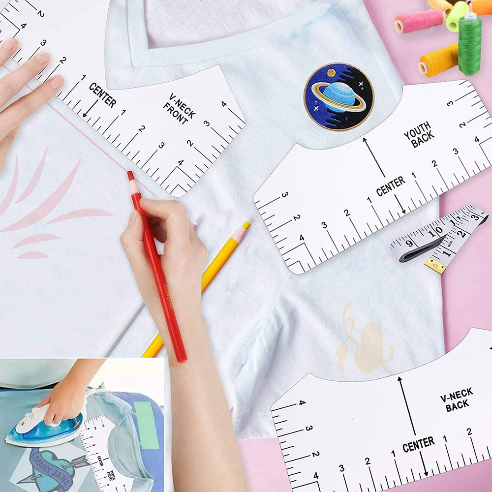 Back Shirt Ruler 【Best-Selling】 8Pcs T-Shirt Ruler Guide Center Designs Set for Clothing ...