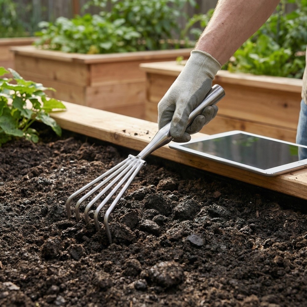 Soil Sweeper 3/5 Claws Garden Hand Rake Stainless Steel Manual Small ...