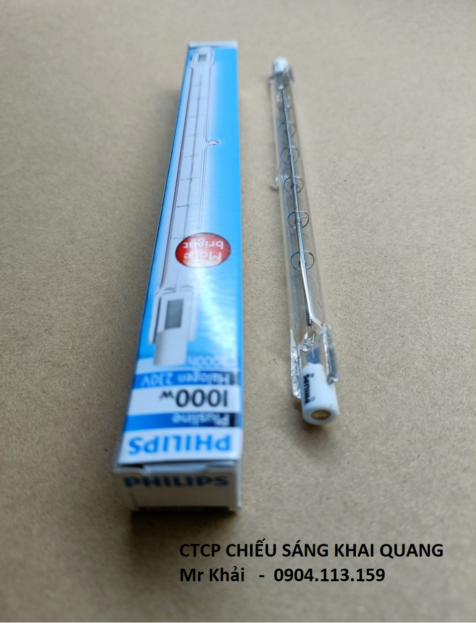 (SALE) Bóng halogen đũa 1000W Philips đui kẹp 2 đầu