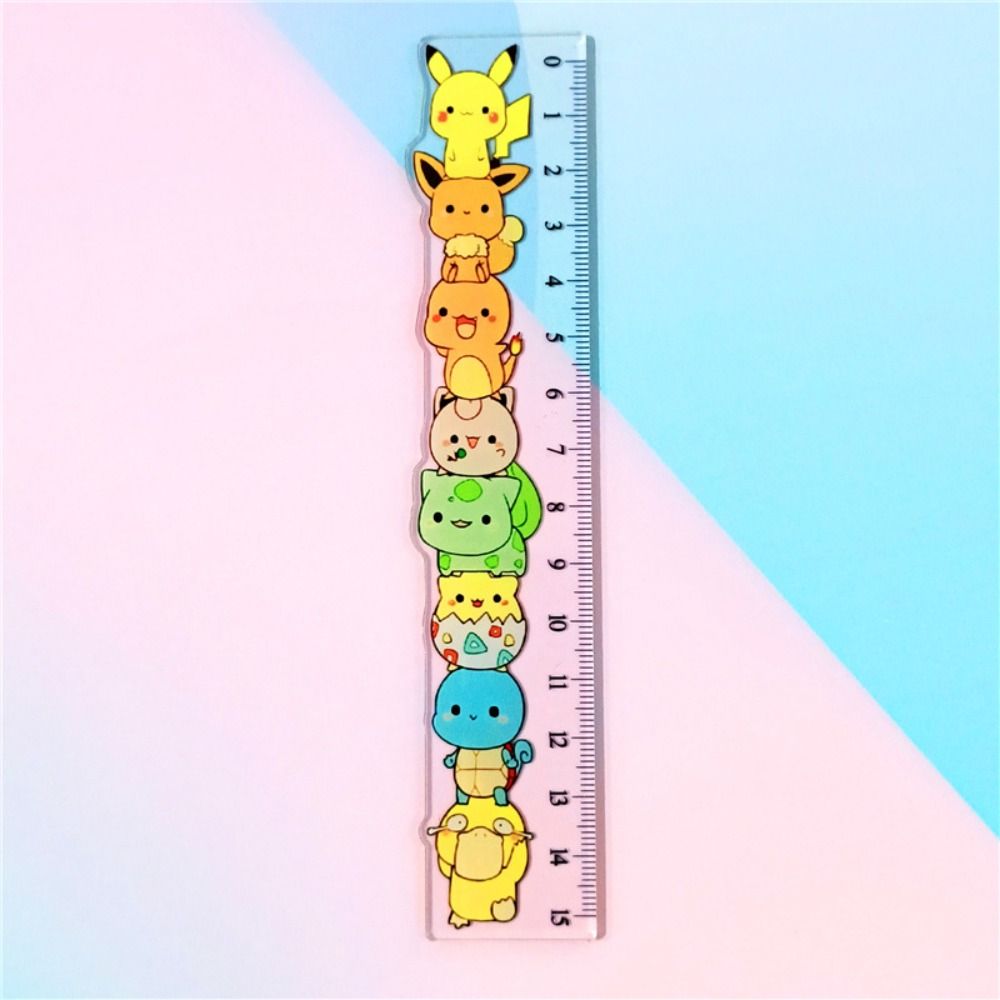 Doremon Ruler Cute Pikachu Straight Rulers 15CM Cartoon Anime Crayon Shin Chan Ruler ...