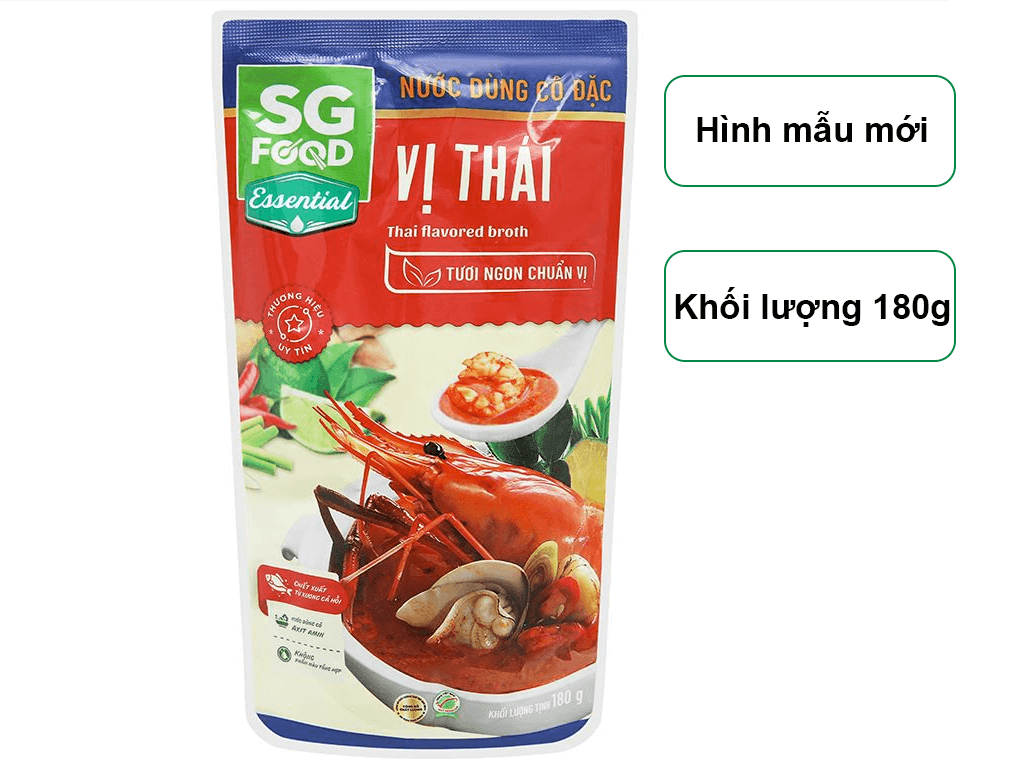 Nước dùng cô đặc  SG Food gói 180g (  lẩu thái/ lẩu thái chay/ bún bò)