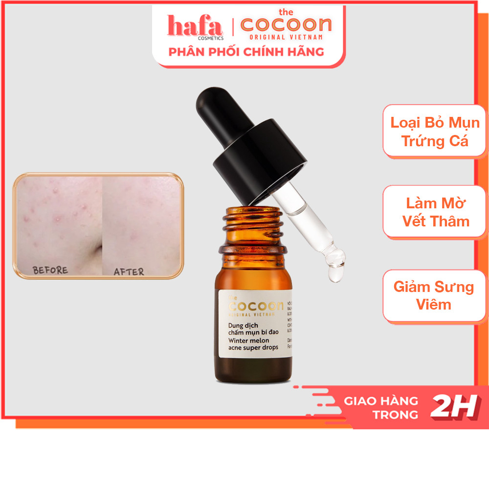 Dung dịch chấm mụn bí đao Cocoon sạch mụn & ngăn ngừa mụn 5ml Winter Melon Acne Super Drops