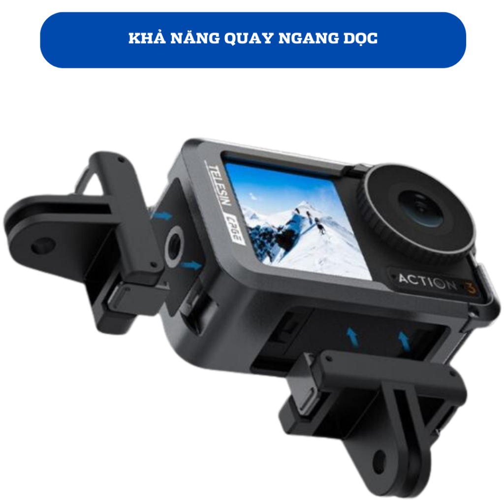 Khung hợp kim nhôm TELESIN bảo vệ Dji OSMO ACTION 3 4 Chuyên Dụng, cứng cáp