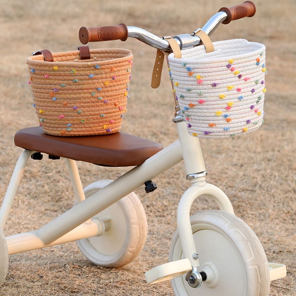 Durable%20Construction%20Adjustable%20Bicycle%20Basket%20Removable%20Design%20Solid%20Color%20Handlebar%20Front%20Basket%20Lightweight%20Colorful%20Dots%20Cycling%20Basket%20Bicycle%20Accessory%20-%20Image%202