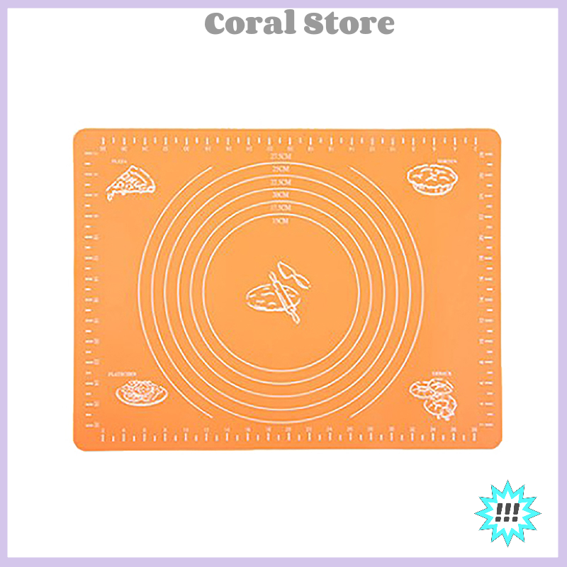 【Coral】💖【HOT SALE】🎈🎈 Silicone Mat Kneading Dough Mat Cookie Cake Sheet Baking Mat Tools Non-stick Rolling Large Dough Pads Tools Sheet Accessories