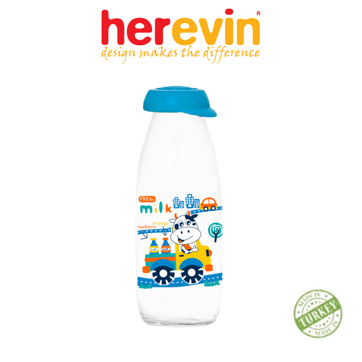 Bộ 3 Chai Đựng Sữa Thuỷ Tinh Thổ Herevin Decor