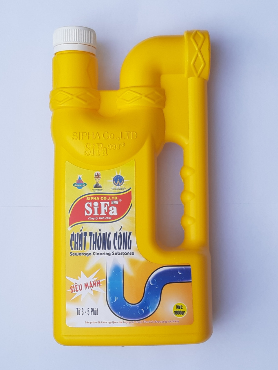 Chất thông tắc cống chống hôi Siêu mạnh 5 phút 1400g Sifa giải quyết tắc nghẽn đường ống do tóc & rác thải, phân hủy thức ăn mảng bám lâu nắm gây nghẹt cầu cống, thông bồn cầu lavabo toilet, phân hủy tóc rác cặn bã dầu mỡ