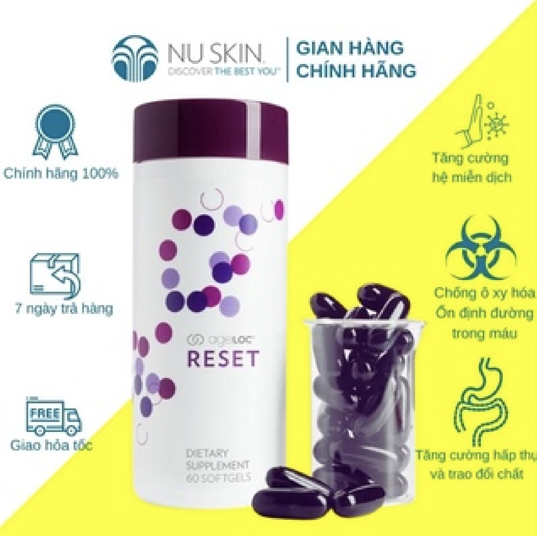 Thực phẩm chức năng (60 Viên Nang Mềm)-AGELOC RESET