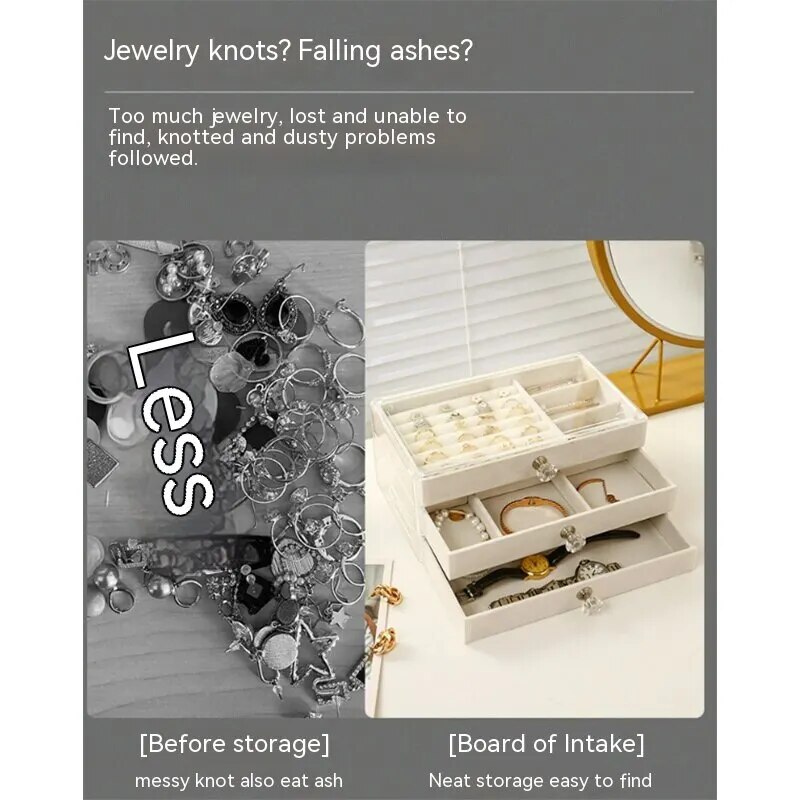 Acrylic Velvet Jewelry Storage Box, Stackable Display Storage Earrings,  Necklaces, Rings, Bracelets, Women's Jewelry Display Box