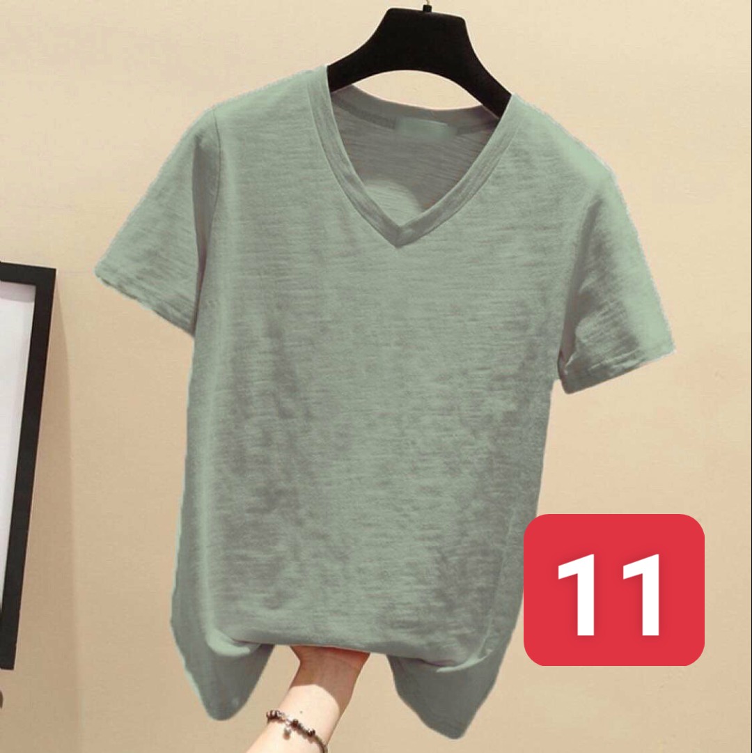 Áo thun xược cotton nữ cổ tim