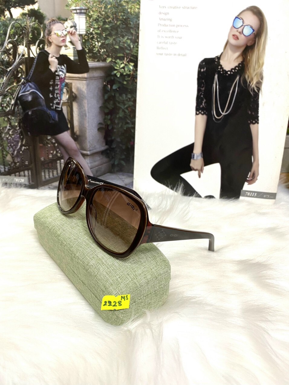 Mắt kính nữ gigi chống tía uv400,smắt kính mát nữ đeo ôm ,mắt kính mát nữ tốt vic & vin fashion