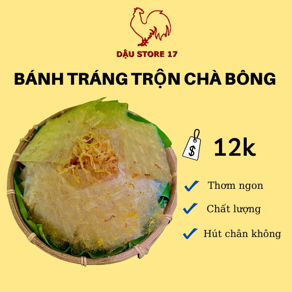 [DẬU STORE 17] Bánh Tráng Trộn Chà Bông