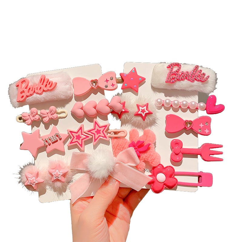 Set 8 kẹp tóc mái tone hồng tiểu thư NOVSET