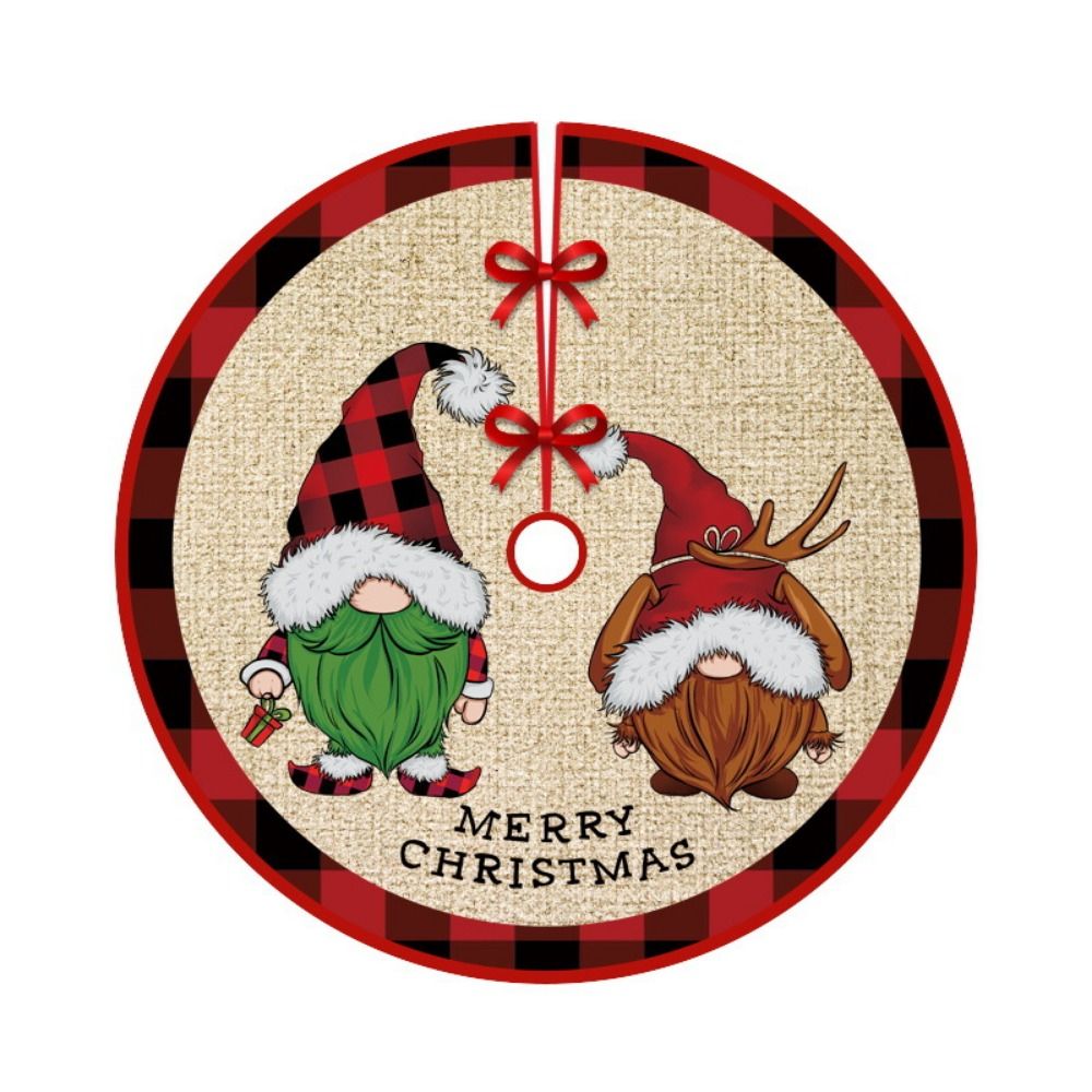 CILL Trang trí Váy Cây giáng sinh Polyester 90cm Đáy Cây giáng sinh ông già Noel Thảm lót gốc cây giáng sinh Có thể gập lại Thảm Cây giáng sinh nai sừng tấm người tuyết Giáng sinh