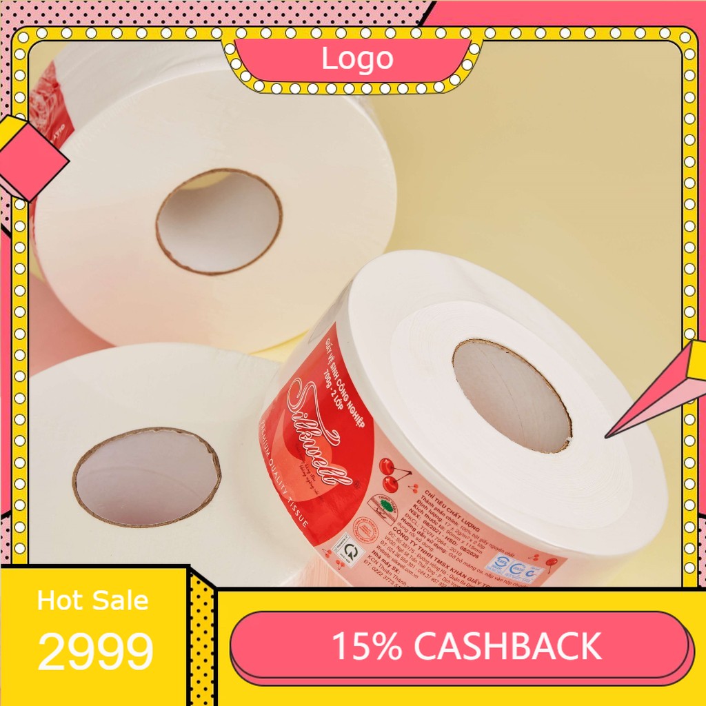 Giấy vệ sinh cuộn lớn Silkwell 2 lớp 500g (10cm x 12cm)