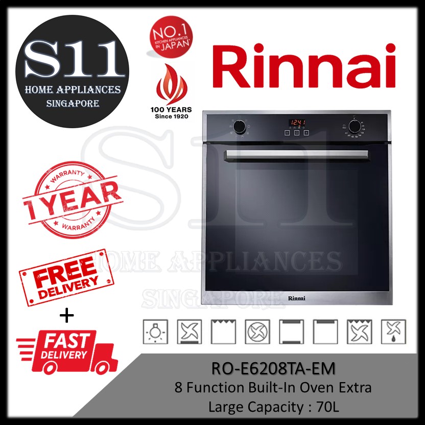 Rinnai 8 Function 70L Built In Oven RO-E6208TA-EM No.1 Brand in Japan  *READY STOCKS * FREE INSTALLATION | Lazada Singapore