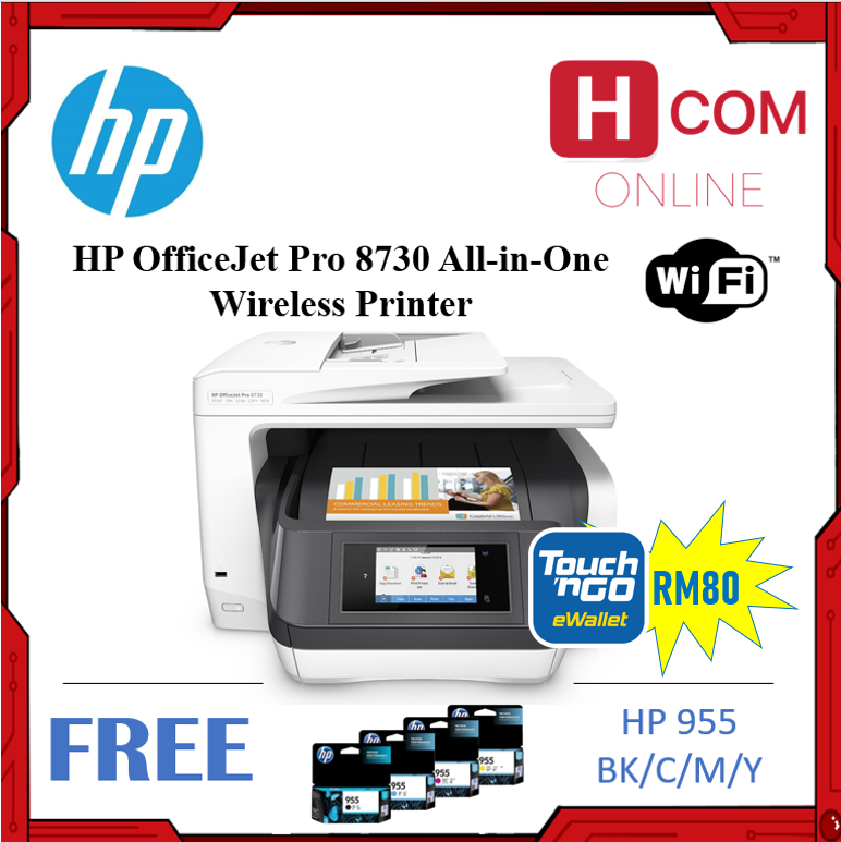 HP OfficeJet Pro 8730 All-in-One Wireless Printer - Print / Scan / Copy /  Fax / Wi-Fi [100% Genuine]