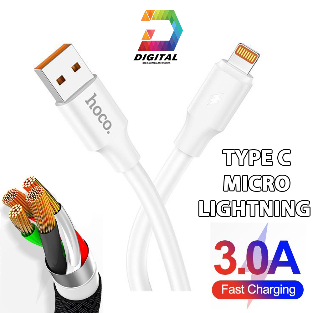 Cáp Sạc Nhanh Hoco DU17 Chính Hãng Dài 1 Mét ( iPhone, Type C, Micro )
