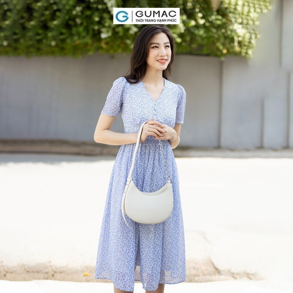 [15 - 17.6 |Voucher 8-15%] Đầm nữ xòe xếp ly thời trang GUMAC DD07030