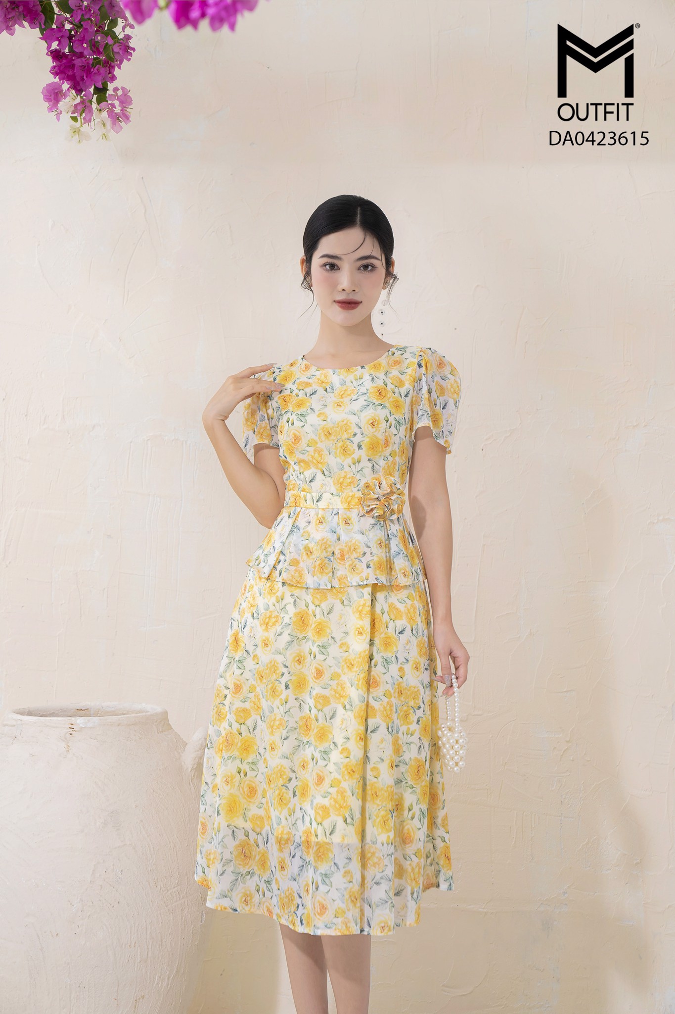 Đầm peplum đính hoa TT