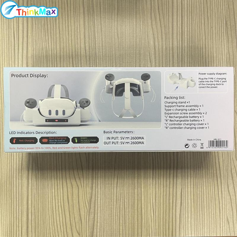 THINKMAX,100%Authentic!!Charging Station VR Headset Controller Handles Charging Dock With LED Indicator Compatible For Oculus/Meta Quest 3