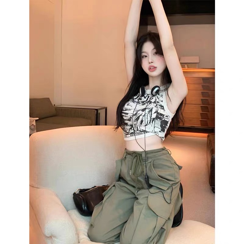 [FREESHIP + VOUCHER] Áo croptop ba lỗ truyện tranh