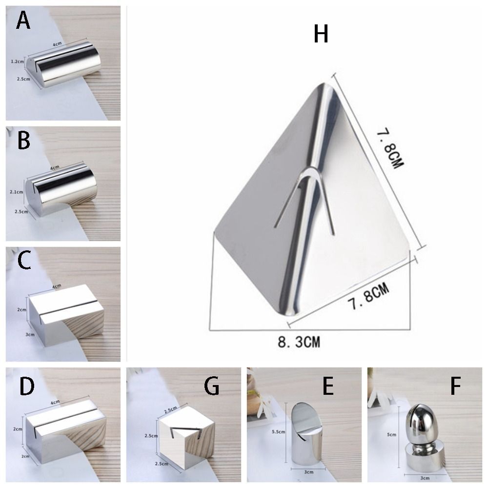 Insert Menu Folder Stainless Steel Card Holder Solid Funny Number Sign Holder Creative Label Holder Name Place.