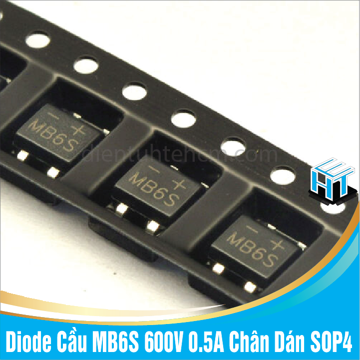 COMBO 10 cái Diode Cầu MB6S 600V 0.5A Chân Dán SOP 4