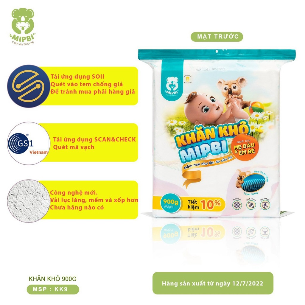 Khăn khô đa năng mipbi 600gr & 900gr