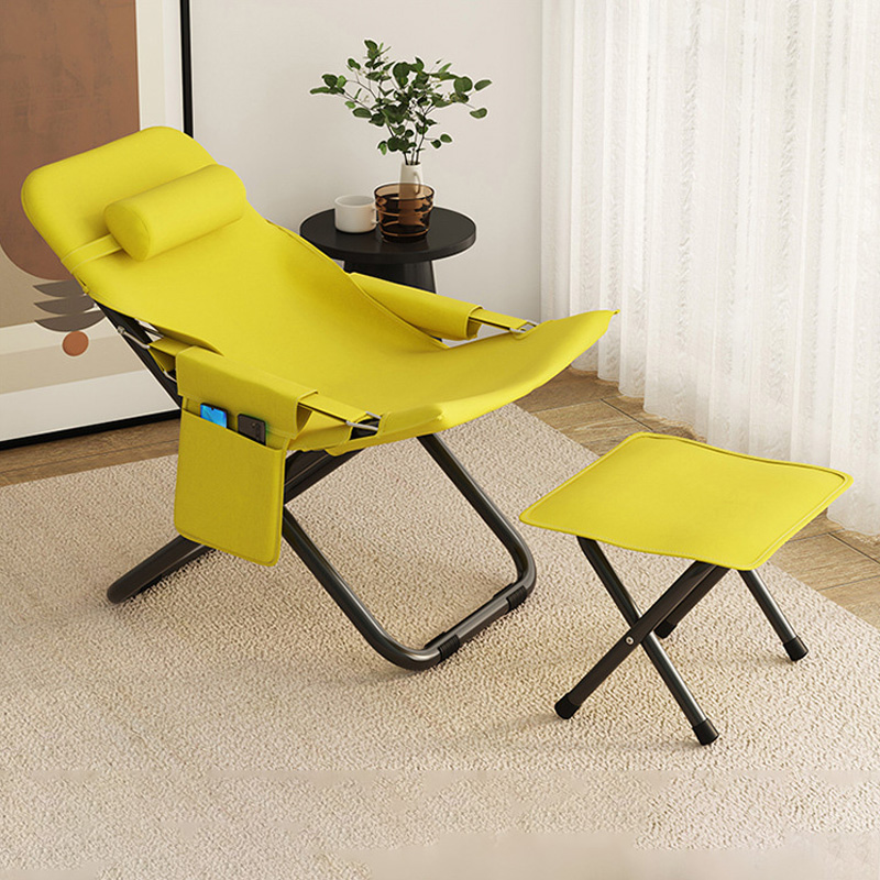 Casual lazy folding chair Backrest multi-level adjustable foldable storage chair The manufacturer supplies lunch break reclining chairs