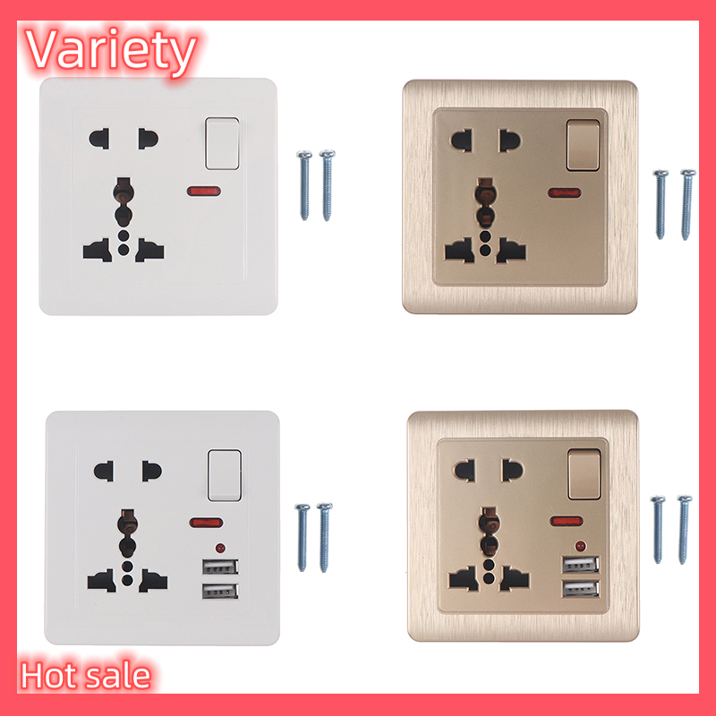 Variety ✨Hot Sale✨ Universal Wall Socket With LED Light Switch 5 Hole USB Wall Power Socket
