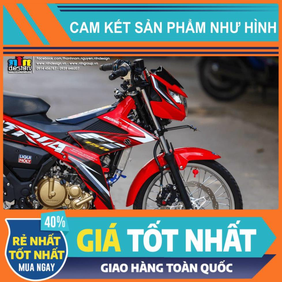 Tem Rời Dán Xe Raider FI Mẫu Đỏ Đen Chữ Satria