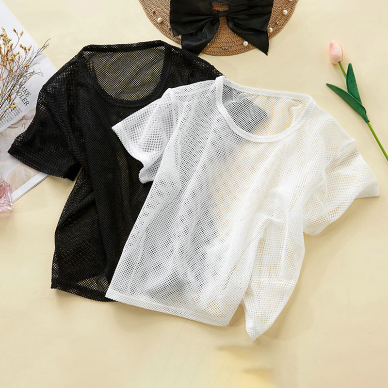 Women's%20Mesh%20Yoga%20Shirt%20Sexy%20Short%20Sleeve%20T-Shirt%20Sport%20Top%20Blouse%20Cover%20Up%20Quick%20Dry%20Gym%20Clothes%20Running%20Fitness%20Tank%20Sportwear%20DUJU%20-%20Image%206