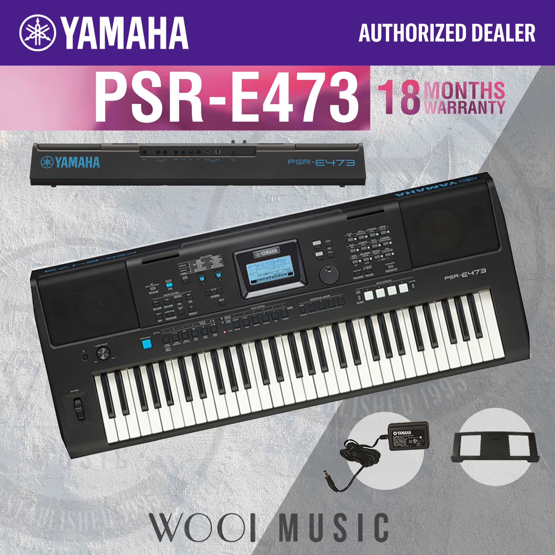 Yamaha PSRE473 Portable Keyboard 61 Keys (E473 / PSR E473) Lazada