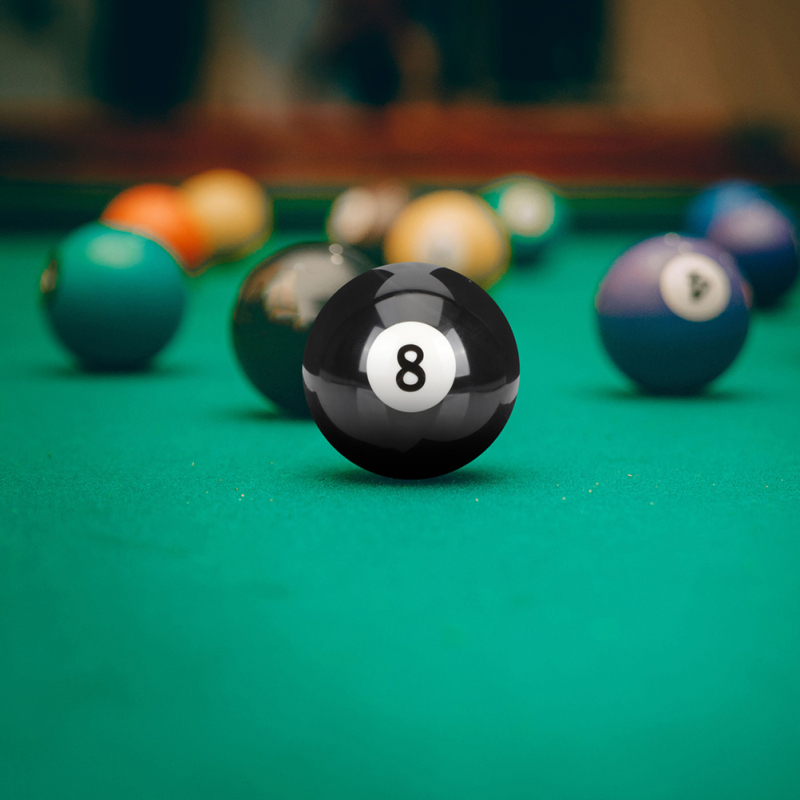 YUNMSTORE Billiards Black Eight Ball Tables Portable Pool An Fittings 8 Balls Wear-resistant