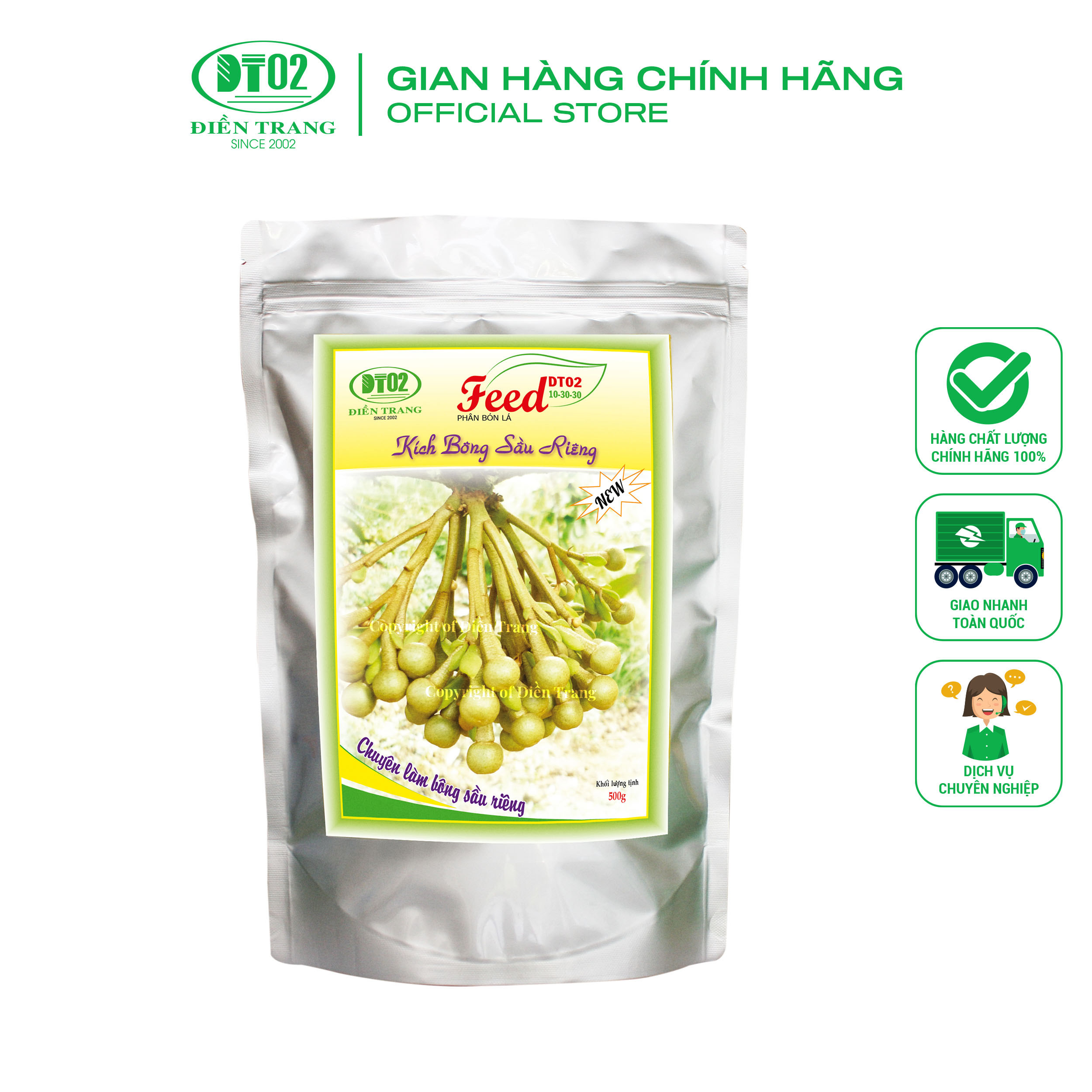 L Feed DT02 Kích bông sầu riêng 500g - Chuyên gia làm bông sầu riêng, kích thích mầm hoa phát triển mạnh, đồng loạt