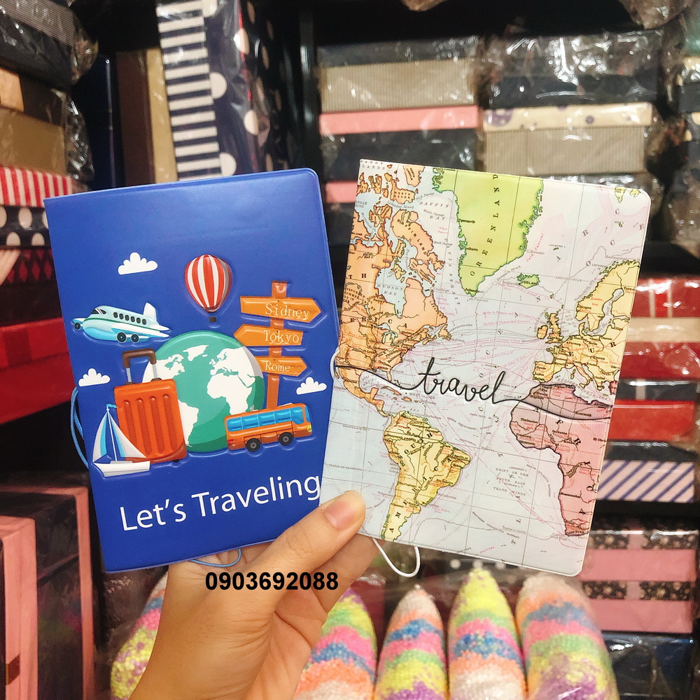 Bao đựng hộ chiếu/ passport da PU travel world
