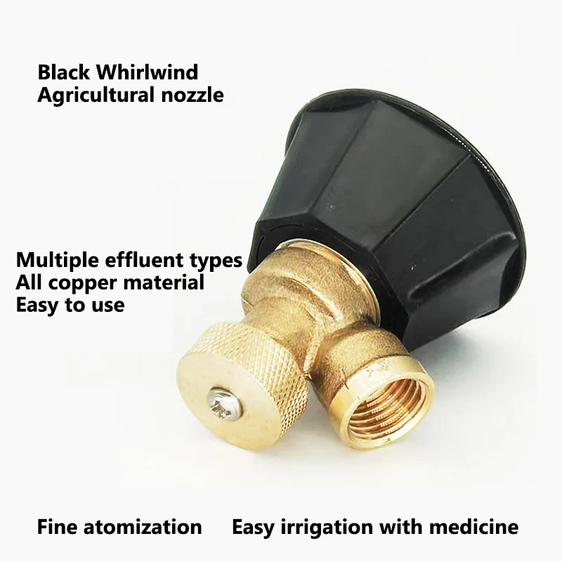 Nông Nghiệp Tất Cả Các Đồng Đen Cyclone Khí Vortex Cao Áp Vòi Phun Có Thể Điều Chỉnh Windproof Phun Phun Phun Phun Phun Atomization đầu điều chỉnh được
