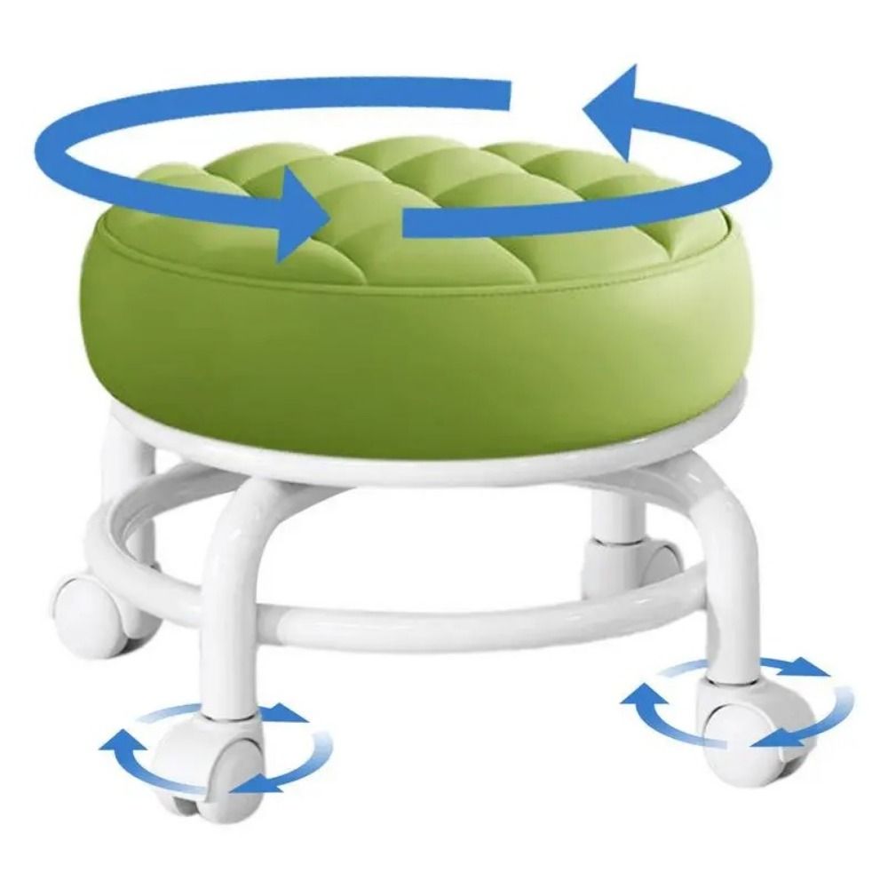 Rotative Stool Comfortable PU Rotating Rolling Stool 360 Degree Rotating Waterproof ...