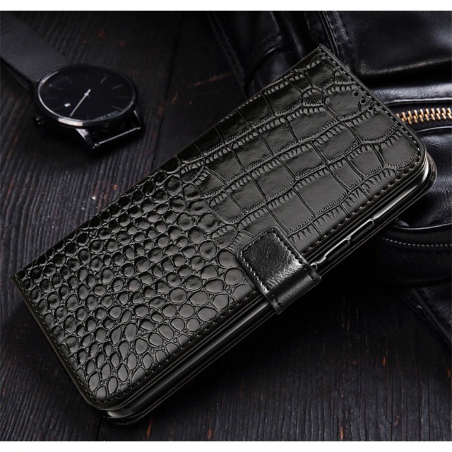 Crocodile leather case vivo y19 y5s flip cover