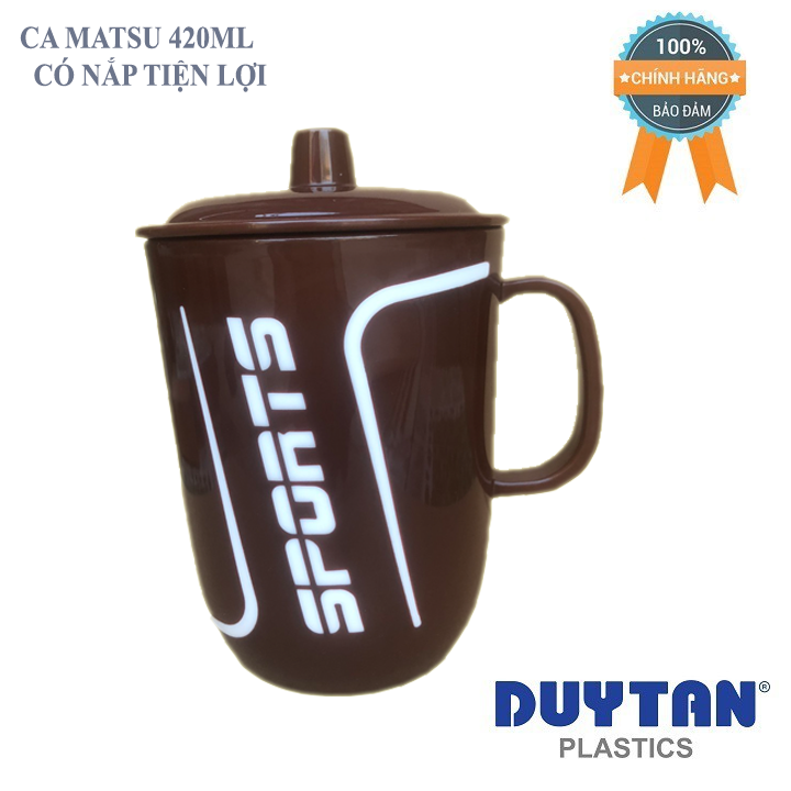 Ca uống nước có nắp Matsu Duy Tân 420 ml chịu nhiệt tốt/Ly uống nước có quai có nắp