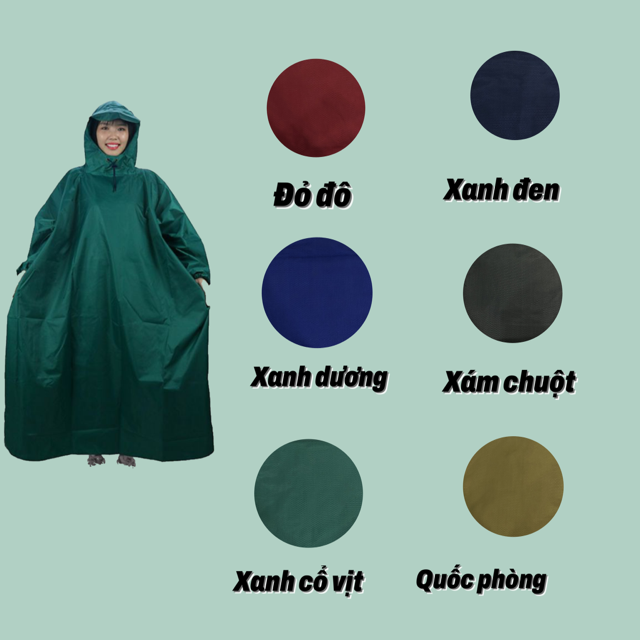 ÁO MƯA BÍT VẢI DÙ DA CÁ