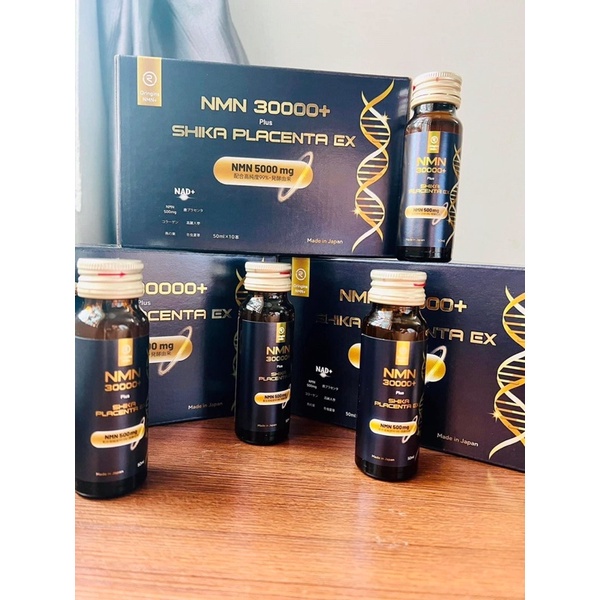 Hộp 10 lọ NMN 30000 Plus Shika Placenta EX